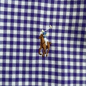 Ralph Lauren purple and white checked button down oxford shirt size M